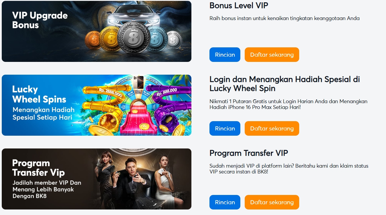 Bonus Daftar BK8